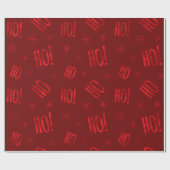 Kerstfeestdag Ho Ho Red Wrapping Paper Cadeaupapier (Vlak)