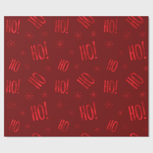 Kerstfeestdag Ho Ho Red Wrapping Paper Cadeaupapier (Vlak)