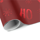 Kerstfeestdag Ho Ho Red Wrapping Paper Cadeaupapier (Rol Hoek)