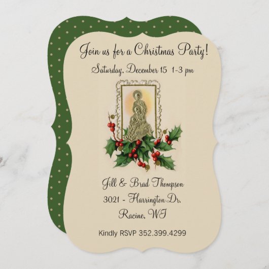  kerstfeestdag Holly Berries Kaart (Voorkant / Achterkant)