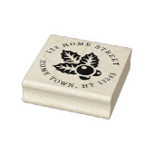 Kerstfeestdag Holly en Berries Adres Rubberstempel (Stempel)