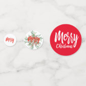 Kerstfeestdag Holly Wreath Merry Table Confetti (Voorkanten)