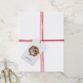 Kerstfeestdag Holly Wreator and Photo Gift Label Cadeaulabel (Met Touw)
