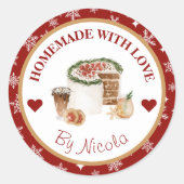 Kerstfeestdag Homemade Baking Label (Voorkant)