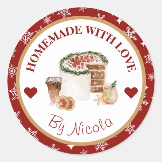 Kerstfeestdag Homemade Baking Label (Voorkant)
