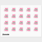 Kerstfeestdag Hope Love Peace Breast Cancer Ronde Sticker (Vel)