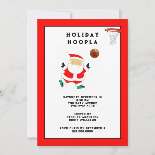 Kerstfeestdag in Basketball Kaart (Voorkant)