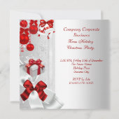 Kerstfeestdag in bedrijf: rood wit kaart (Achterkant)