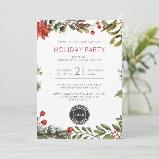 Kerstfeestdag in bedrijven kaart (Staand voorkant)