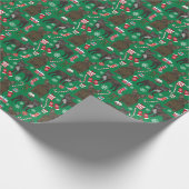 kerstfeestdag in Bulldog brindle Cadeaupapier (Hoek)