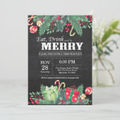 kerstfeestdag in Chalkboard Kaart (Staand voorkant)