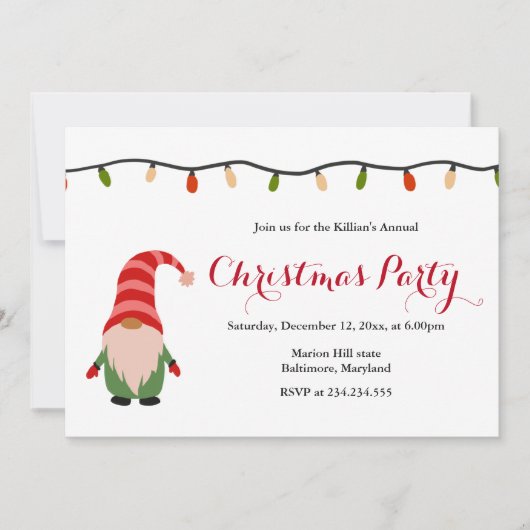 Kerstfeestdag in Cute Gnome Kaart (Voorkant)