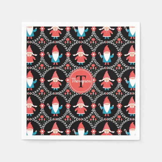 Kerstfeestdag in Cute Gnome Servet (Voorkant)