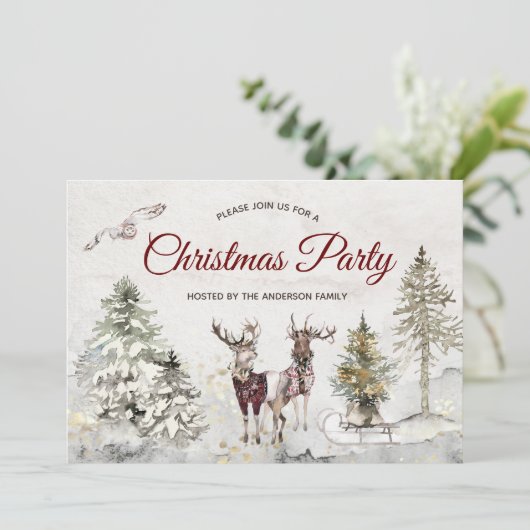 kerstfeestdag in de bosbouw kaart (Staand voorkant)