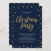 Kerstfeestdag in de Confetti Gold- en marinesector Kaart (Voorkant / Achterkant)