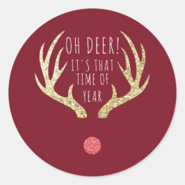 Kerstfeestdag in de Eerste Kerstdag in Deer Antler Ronde Sticker