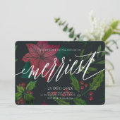 Kerstfeestdag in de feestdag in Poinsettia Kaart (Staand voorkant)