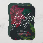 Kerstfeestdag in de feestdag in Poinsettia Kaart (Voorkant / Achterkant)