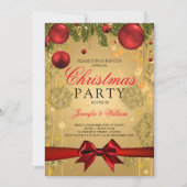 Kerstfeestdag in de gouden en rode slam kaart (Voorkant)