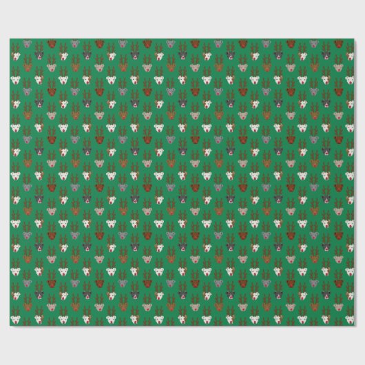 Kerstfeestdag in de omgeving van Pitbull Cadeaupapier (Vlak)