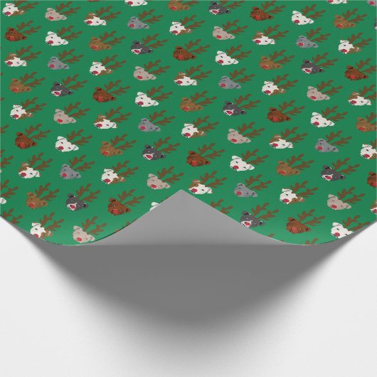 Kerstfeestdag in de omgeving van Pitbull Cadeaupapier (Hoek)