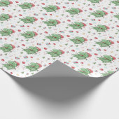 Kerstfeestdag in de T-Rex-feestdag Cadeaupapier (Hoek)