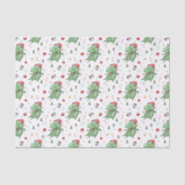 Kerstfeestdag in de T-Rex-feestdag Tissuepapier