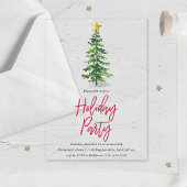 kerstfeestdag in de waterverf Pine Tree Acryl Uitnodigingen