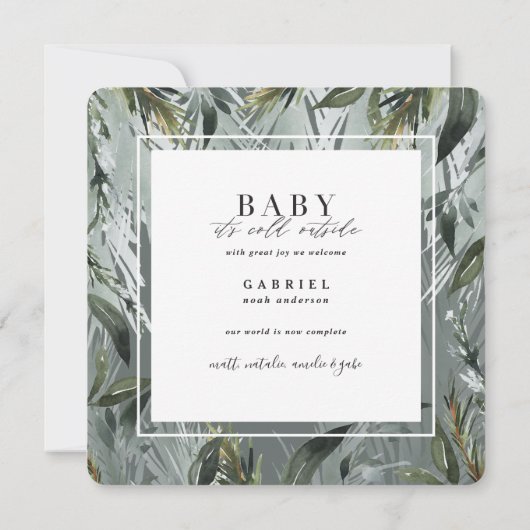 Kerstfeestdag in de winter aankondiging (Achterkant)