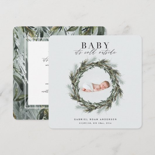 Kerstfeestdag in de winter aankondiging (Voorkant / Achterkant)