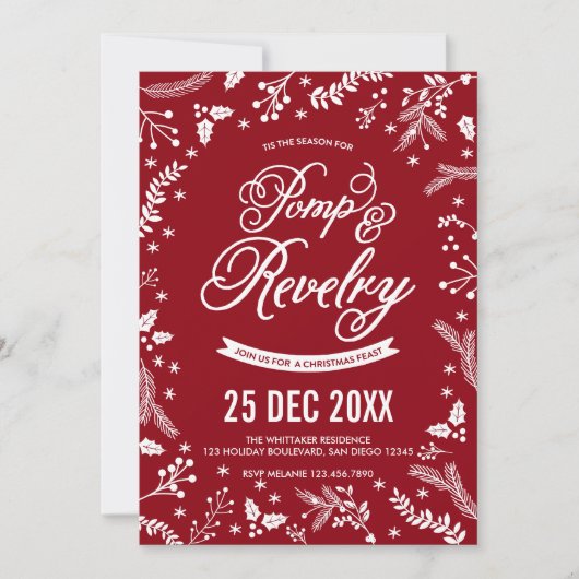 Kerstfeestdag in de winter in Cherry Kaart (Voorkant)