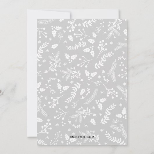 Kerstfeestdag in de winter in Cherry Kaart (Achterkant)