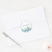 Kerstfeestdag in de winter Waterverf Ronde Sticker (Envelop)