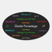 Kerstfeestdag in Denemarken Glade Feriedage Ovale Sticker (Voorkant)