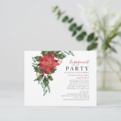 kerstfeestdag in Floral Uitnodiging Briefkaart (Staand voorkant)