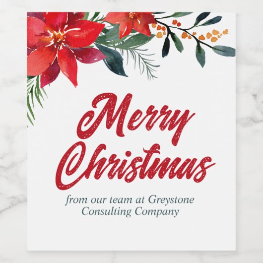 kerstfeestdag in Floral Wijn Etiket (Enkel label)