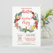 Kerstfeestdag in Floral Wreatal Kaart (Staand voorkant)