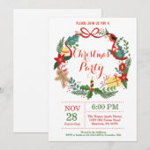 Kerstfeestdag in Floral Wreatal Kaart (Voorkant / Achterkant)