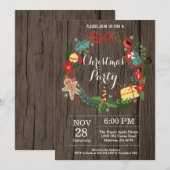 Kerstfeestdag in Floral Wreatal Kaart (Voorkant / Achterkant)