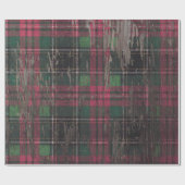 kerstfeestdag in gebrand rond hout cadeaupapier (Vlak)