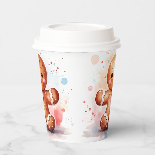 kerstfeestdag in Gingerbrood Papieren Bekers (Links)