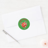 kerstfeestdag in Gingerbrood Ronde Sticker (Envelop)