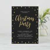 Kerstfeestdag in Gold en Black Chic Confetti Kaart (Staand voorkant)