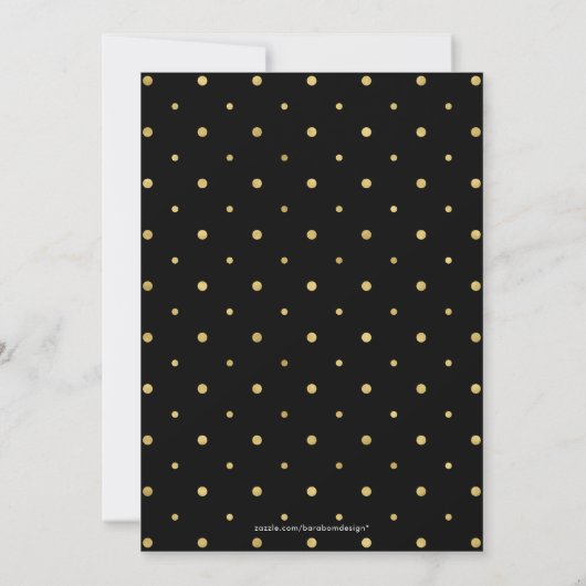 Kerstfeestdag in Gold en Black Chic Confetti Kaart (Achterkant)