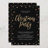 Kerstfeestdag in Gold en Black Chic Confetti Kaart (Voorkant / Achterkant)