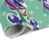 Kerstfeestdag in het Franse Bulldog Snowflakes Cadeaupapier (Rol Hoek)