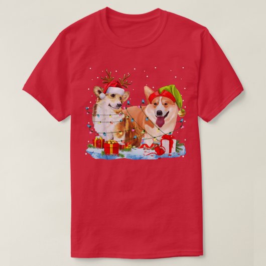 kerstfeestdag in het Hondenliefhebber Corgi T-shirt (Design voorkant)