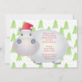 Kerstfeestdag in het Kind Hippo Hippopotamus Kaart (Achterkant)