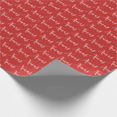 Kerstfeestdag in het rode ritspatroon van Xmas Cadeaupapier (Hoek)