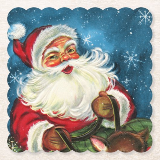 kerstfeestdag in het vizier kartonnen onderzetters (Voorkant)